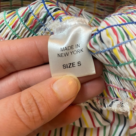 Petersyn Barrett Rainbow Striped Smocked Mini Skirt Size Small - Picture 4 of 7